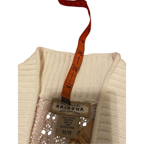 Arizona Jean Co Cropped Crochet Sweater Knit Juniors Sz Medium Boho Bohemian - Picture 13 of 15